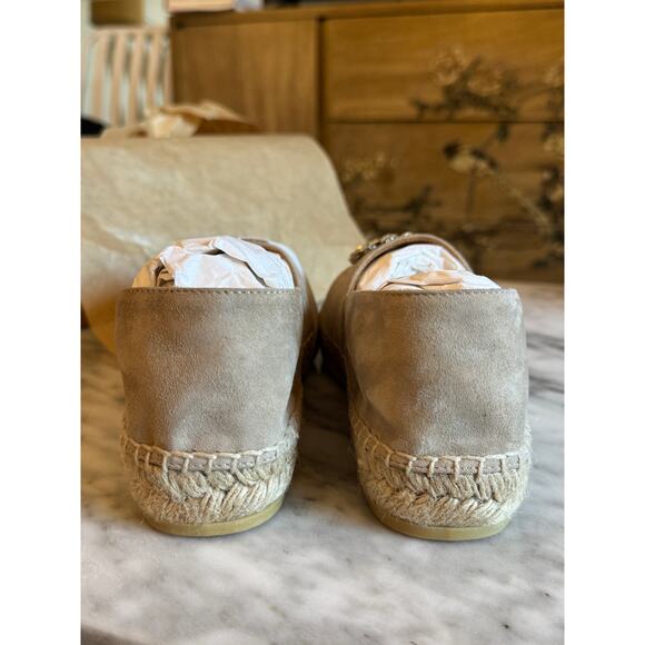 Miu Miu NWB Beige Crystal-Embellished Espadrilles - Picture 4 of 7